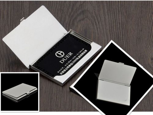 Cool Silver Stainless Steel Pocket Business Name Credit ID Card Holder Case Box