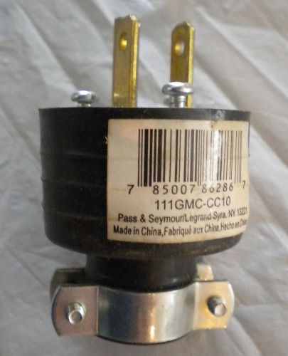 Pass &amp; seymour #111gmccc10 15a black residential heavy duty plug - new for sale