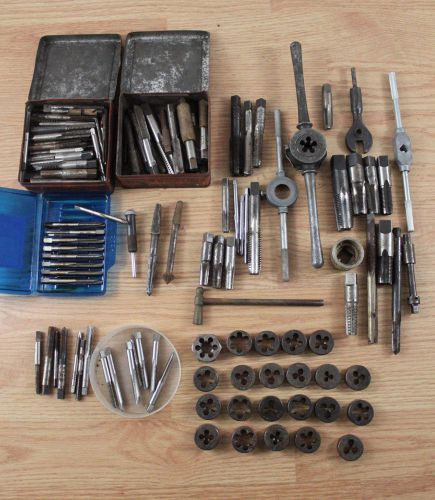 VINTAGE TAP &amp; DIE LOT OF 80+ - MANY EXTRAS! GREENFIELD - NATIONAL -FIBRE WASHERS