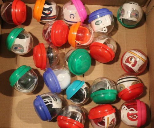 21 VINTAGE FOOTBALL HELMETS IN CAPSULES 1970&#039;S-1980&#039;S  2 INCH CAPSULES