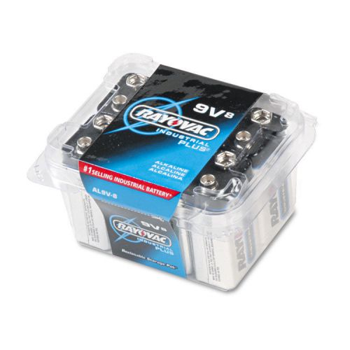 Industrial PLUS Alkaline Batteries, 9V, 8/Pack