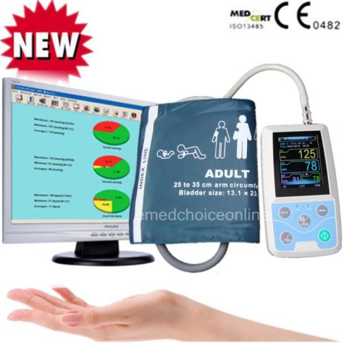 Ce fda blood presure holter abpm 50 ambulatory blood pressure monitor w/ 2cuffs for sale