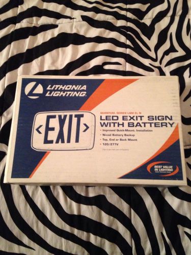 Lithonia Lighting Red Exit LED Sign Battery NIB LQM S W 3 R 120/277 EL N