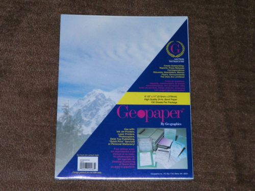 GeopaperStationary 8.5&#034; x 11&#034; 100 pages High Quality, Mountains, Laser Friendly
