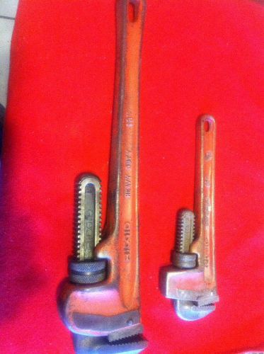 Ridgid tool 2pc pipe wrench 18&#034; &amp; 10&#034; for sale