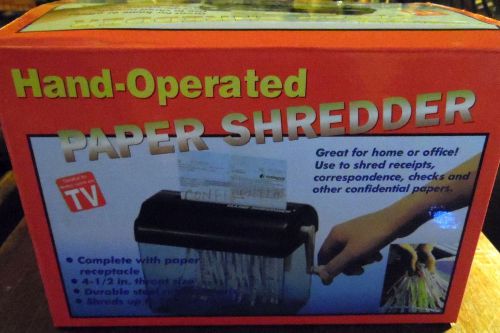 Hand operated paper shredder &amp; paper recepticle desk size excellent condition! for sale