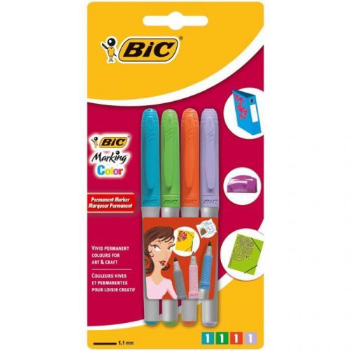 Bic marking color permanent markers 1.1 mm (pack of 4) for sale