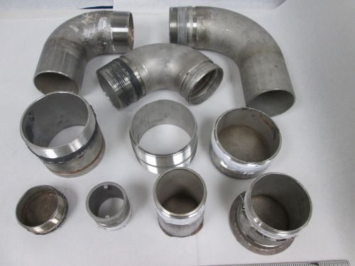 Huge lot stainless metal pipe fittings threaded nipple cap elbow 2&#034; 2-3/8&#034; 3&#034; 4&#034; for sale