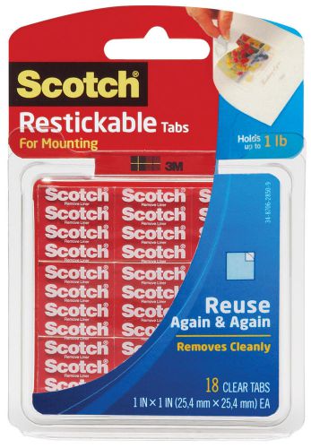 3M 18 Count Clear Reusable Mounting Tabs R100