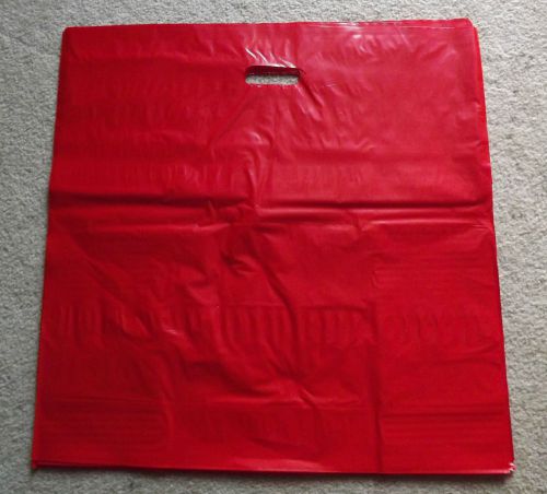 Glossy Jumbo RED Shopping Merchandise Bags 20&#034;x20&#034;x5&#034; Lot 25