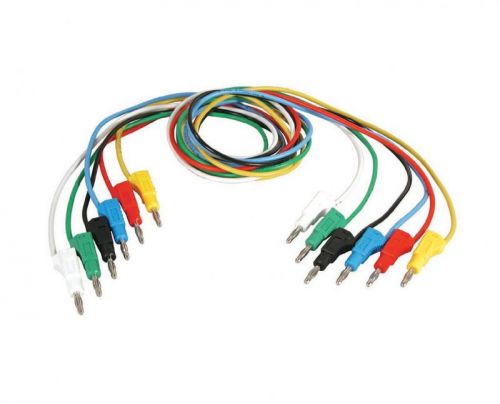 Global Specialties GSA-3233-100  Assorted Color 6 Lead Set,Stacking Banana Plugs