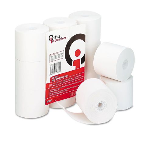 Office Impressions Calculator Plain Paper Roll 12 Pack OFF82382 - Brand New Item