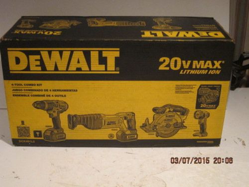 Dewalt dck491l2, 20volt-max lithium-ion 4-tool combo kit(3.0 ah) free ship nisb! for sale