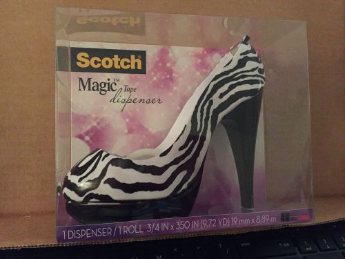 Scotch Shoe Dispenser with Magic Tape, 3/4 x 350 Inches, Zebra NEW