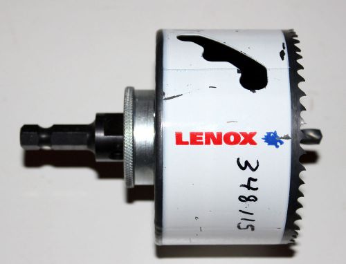 Lenox bi-metal hole saw 3-1/4&#034; 83mm cutter with 6l snap back arbor 348115 for sale
