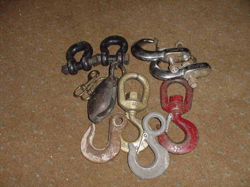 10 PIECE Mixed Lot Pulley Clamps Crosby Crane Hook