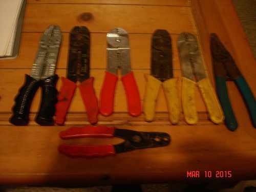 LOT OF 7 Vintage Electricians Wire Cutters/Strippers