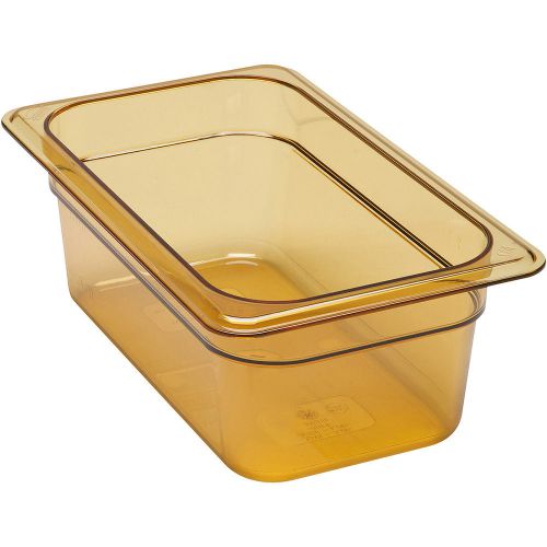 Cambro 1/4 gn high heat food pan, 4&#034; deep, 6pk amber 44hp-150 for sale