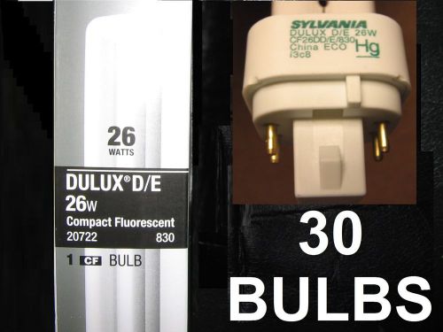 SYLVANIA 20722, 26 Watt - 4 Pin, CF26DD/E/830/ECO (30 bulbs)