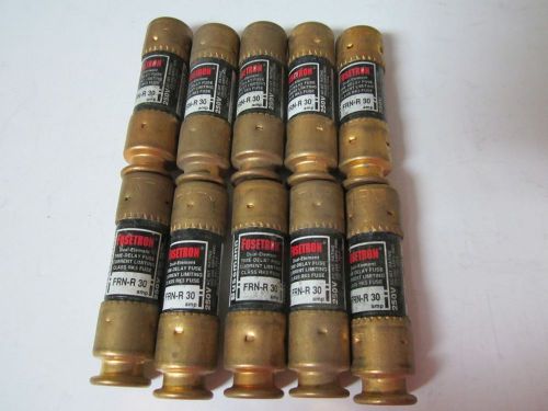 Lot of 10 cooper bussmann fusetron frn-r-30 fuse new no box for sale