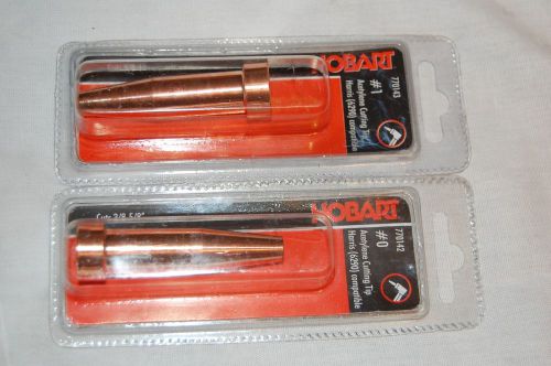 Pair of hobart harris type cutting torch tips #0 &amp; #1 for sale
