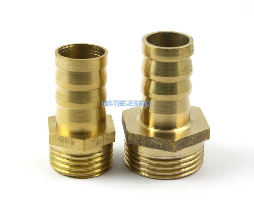 5 Brass Male 3/4&#034; BSP x 16mm Barb Hose Tail Fitting Fuel Air Gas Hose Connector