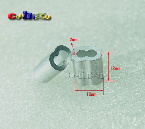 100x 1/8&#034;Aluminum Cable Crimps Sleeves Clip Fittings Loop Sleeve