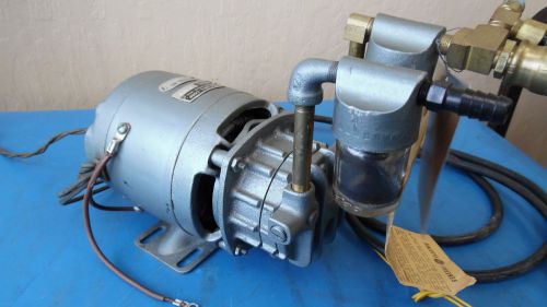 Gast model 0406 vacuum pump 1/12 hp ge motor &amp; on/off switch powers on for sale