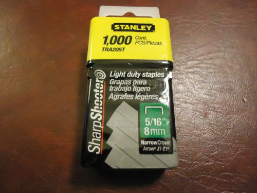1 pack of stanley sharp shooter 5/16&#034; 8mm staples tra205t light duty 1000 pcs for sale