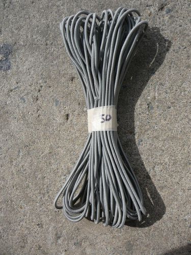 Silver micro nylon coated rubber rope shock cord 1/8&#034; x 50&#039; mini bungee cord for sale