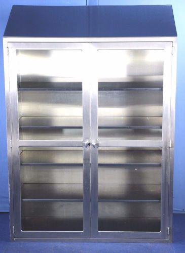 Stainless steel medical supply glass door cabinet instrument cabinet w/ warranty for sale