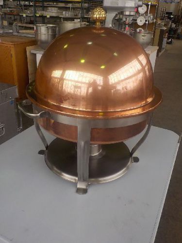 Vintage Round canned heat table Chafer with Lift-Off Lid