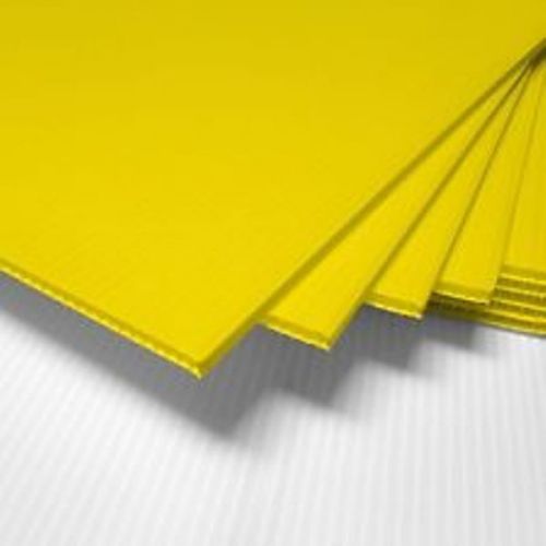 Corrugated Plastic 18&#034; x 24&#034; 4mm YELLOW Blank Sign Sheets Coroplast PACK OF 50