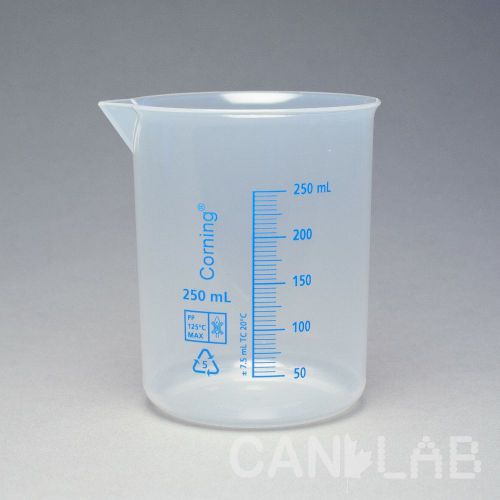 Corning 250ml polypropylene low-form beaker  no.1000p-250 (new) [cl433-444] for sale