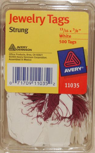 Avery White Jewelry Tags - 500 Pc. Purple Rayon Strung 13/16&#034; x 3/8&#034;