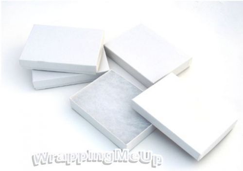 20 Pack  -5.5” x 3.5” x 1”  WHITE Swirl  Cotton Filled Jewelry Gift Boxes