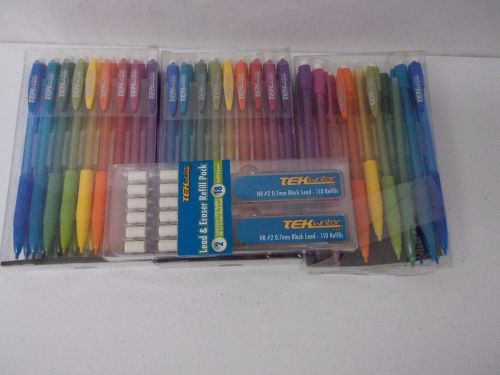 Tek Writer Mechanical Pencils HB #2 0.7mm + lead and eraser refill pack.  *S33
