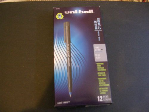 12 Uni-Ball Onyx Roller Ball Pen ~ 0.7mm Point ~ BLUE Ink ~ FREE SHIPPING