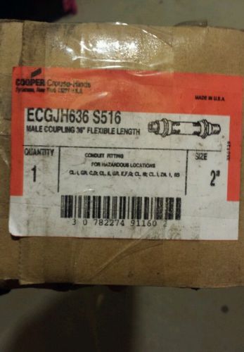 New in box crouse-hinds ecgjh636 s516  explosion proof 2&#034;x 36&#034;flexmale coupling for sale