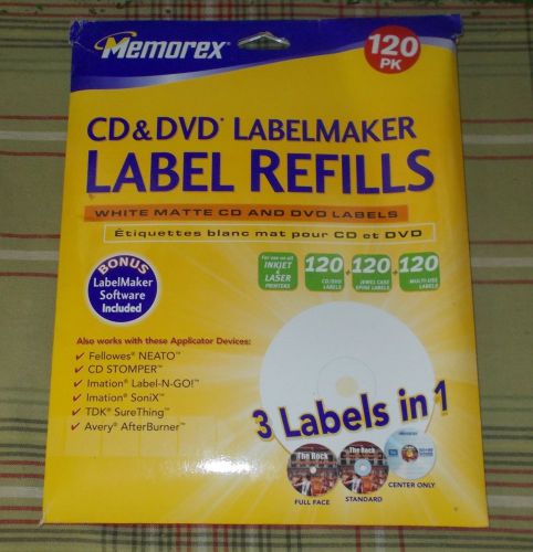 Memorex 57 Pages CD and DVD Labelmaker Label Refills Plus CD
