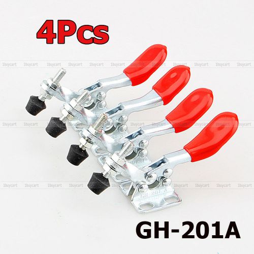 4pc GH-201A Antislip Plastic Covered Handle Horizontal Toggle Clamp Hand Tool