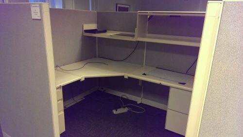 Steelcase 9000 L - stations used white gray overheads peds great condition