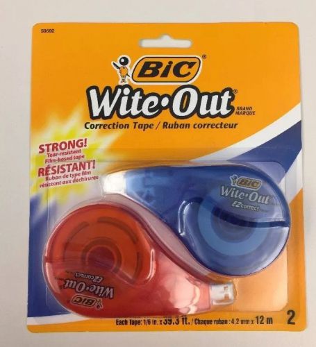 NEW - BIC Wite-Out Correction Tape, 2 Tapes