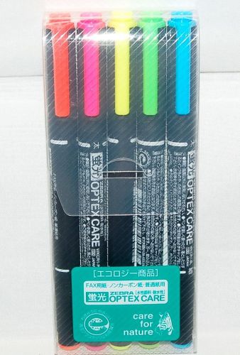 Japan Zebra OPTEX CARE 2 Ways Highlight Pen Highlighter x 5 (Made in Japan)