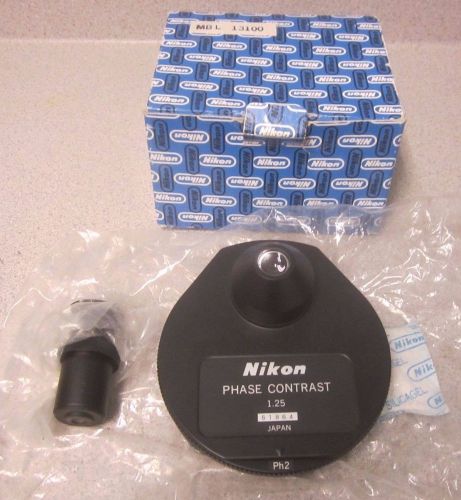 Nikon Microscope Phase Contrast 4 phase Condenser w/ Dark Field &amp; Centering Tele