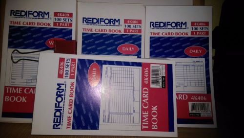 LOT OF 4 books (400) Rediform Daily Time Card Form - 4K406