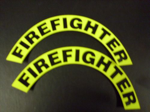 CRESCENTS  PAIR FIREFIGHTER 3M YELLOW  FOR FIRE HELMET OR HARDHATS