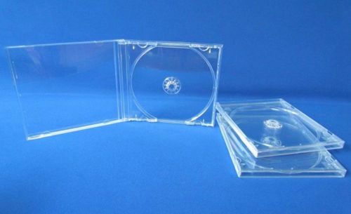 3 USED Standard 10.4mm Single Clear Tray CD DVD R Jewel Cases, holds 1 Disc