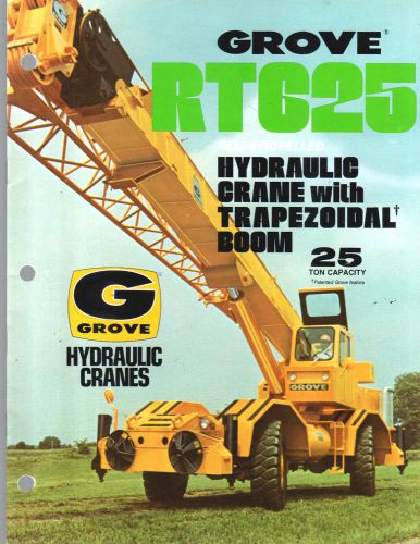 1978 GROVE RT625 25 TON CRANE BOOM CONSTRUCTION EQUIPMENT BROCHURE