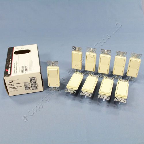 10 Cooper Almond Rocker Decorator 3-WAY ON/OFF Power Wall Light Switches 7503A